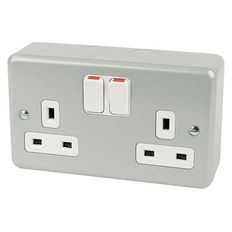 plug socket metal box|screwfix metal plug sockets.